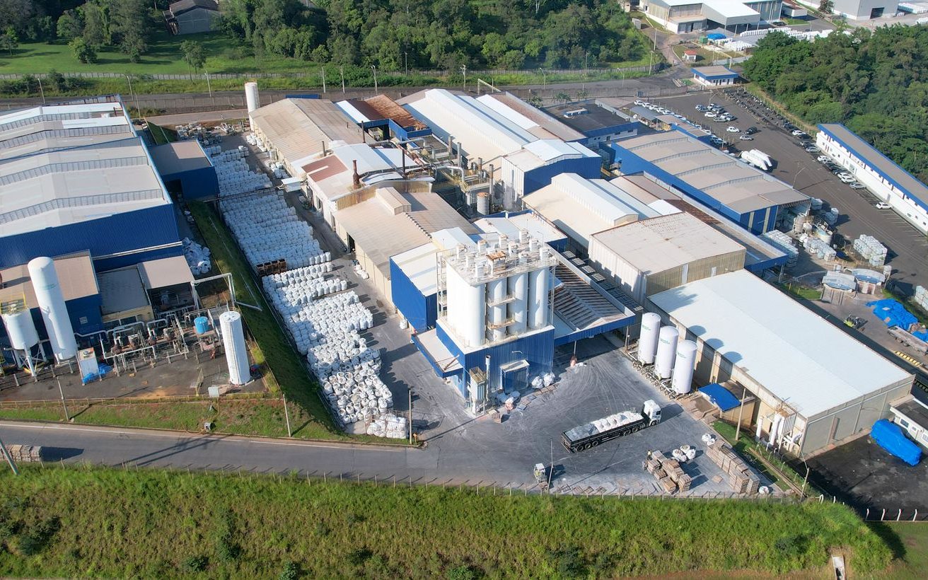 Aerial view of the plant in Rio Claro